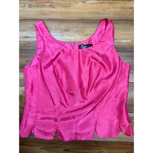 Ashley Stewart Pink Paradise Scallop Hem Sleeveless Top 14W NWT Special Occasion